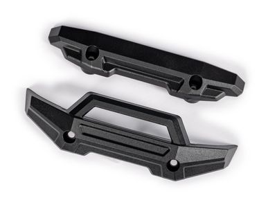 TRA10735-BLK, Traxxas Mini Maxx Bumper, front (1)/ rear (1) (black)
