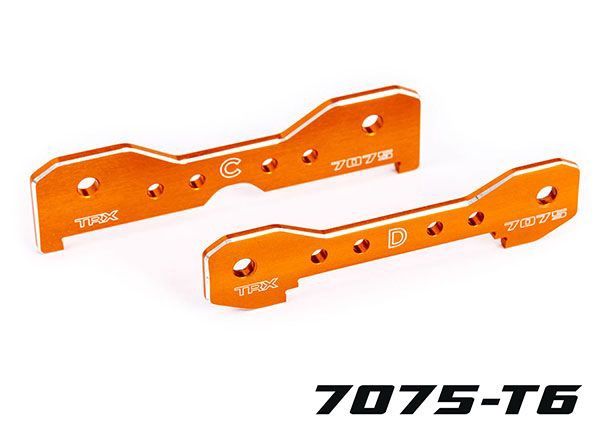 Traxxas Tie bars, rear, 7075-T6 aluminum (orange-anodized) (fits Sledge)