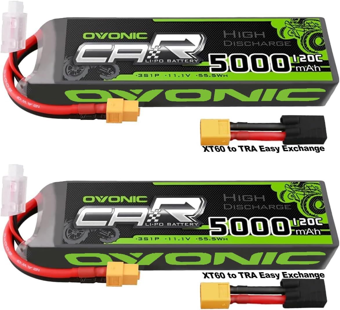 OVO3S5000120CXT602X, OVONIC 2 x 3S LiPo Battery 11.1V 5000mAh 120C XT60