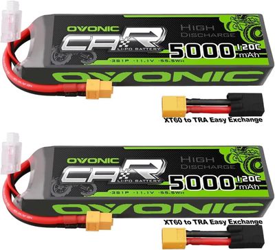 OVO3S5000120CXT602X, OVONIC 2 x 3S LiPo Battery 11.1V 5000mAh 120C XT60