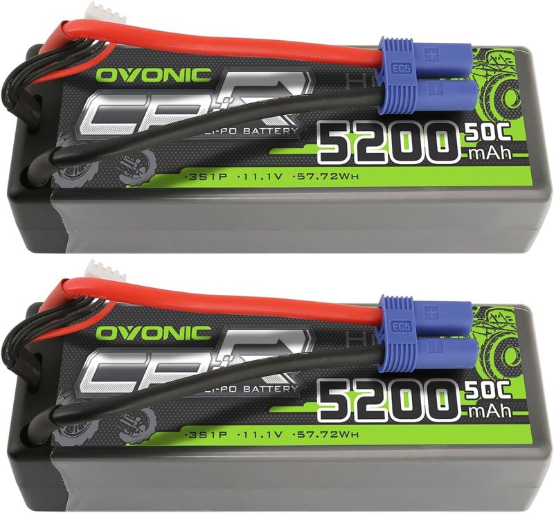 OVO3S520050CEC52X, OVONIC 2 x 3S LiPo Battery 11.1V 5200mAh 50C EC5