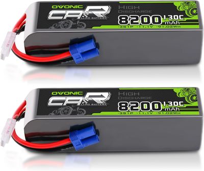 OVO3S8200130CEC52X, OVONIC 2 x 3S LiPo Battery 11.1V 8200mAh 130C EC5