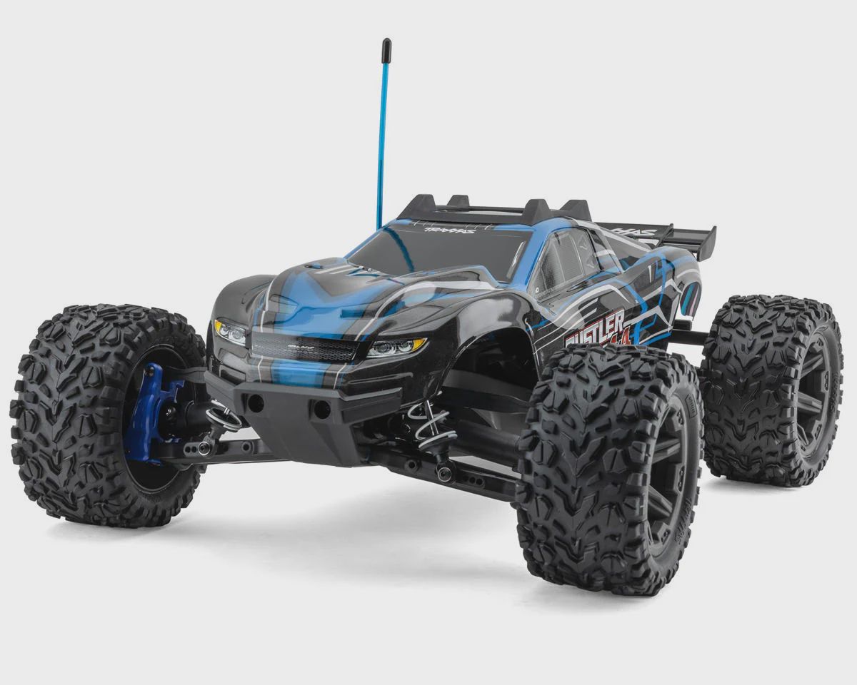 67164-4, Traxxas Rustler 1/10 4X4 Brushless RTR Stadium Truck w/BL-2S ESC, TQ 2.4GHz Radio, Color: Blue