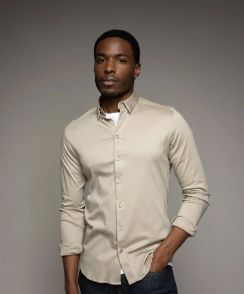 MMGMarco Jersey Stretch Shirt beige