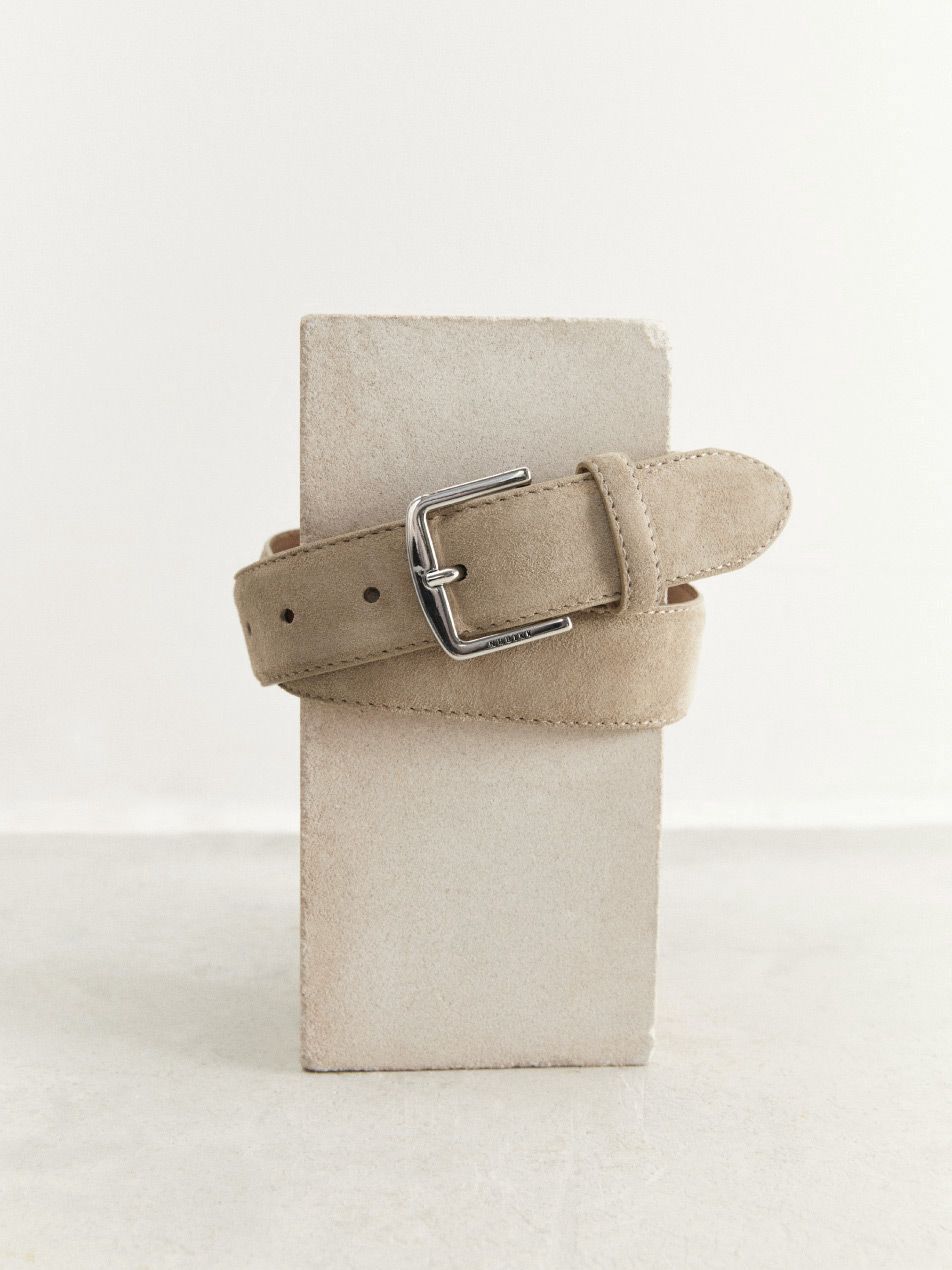 Nubikk James belt taupe suède riem