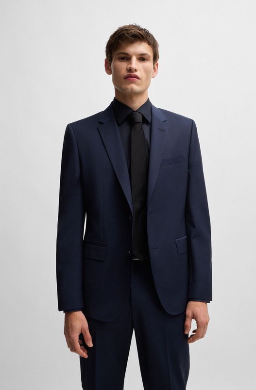 Hugo boss Slim fit overhemd donkerblauw