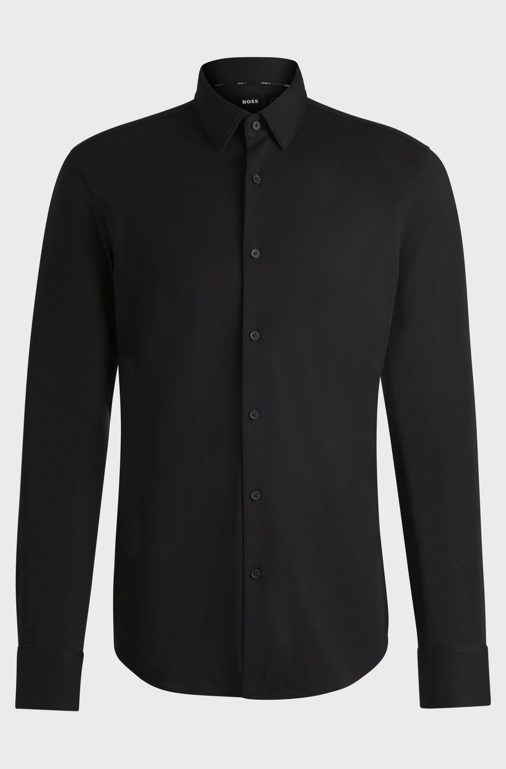 Hugo boss Slim-fit overhemd stretch cotton zwart