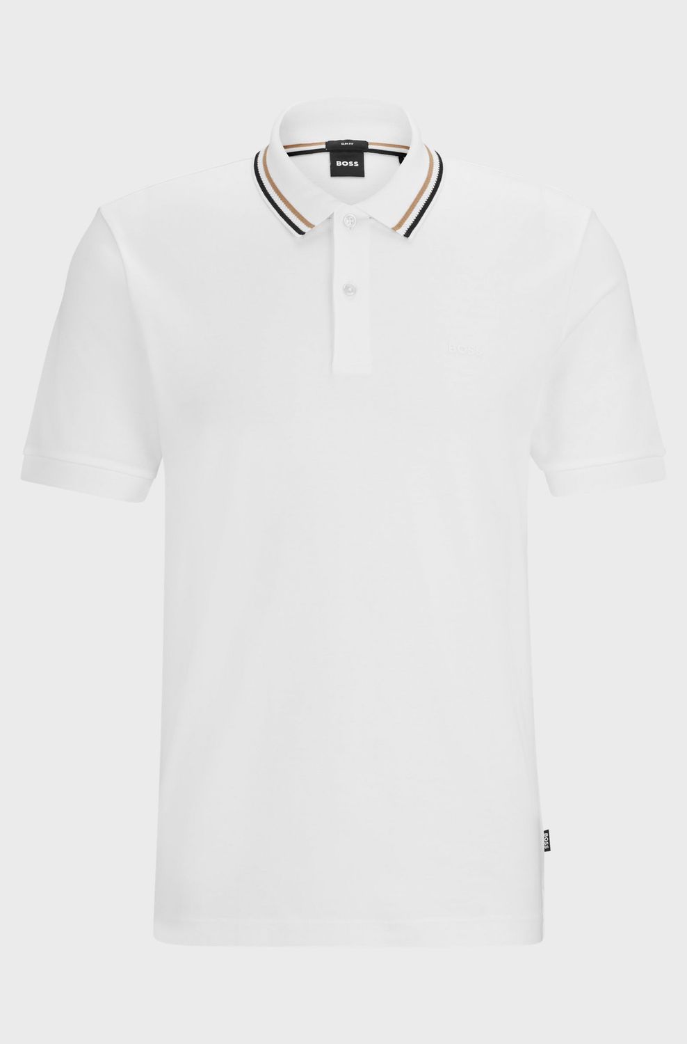Hugo boss Slim-fit polo van katoen met gestreepte kraag