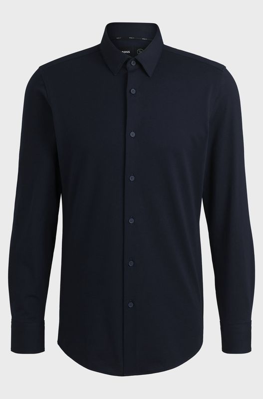 Hugo boss Slim-fit overhemd van een hoogwaardige katoenmix met stretch