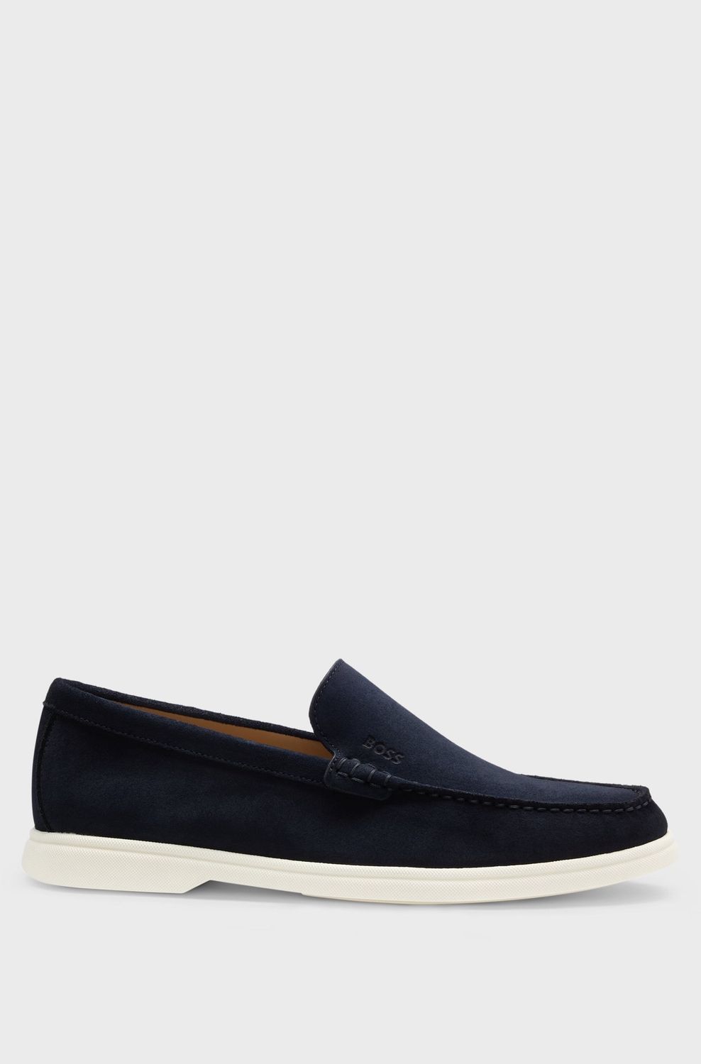 Hugo Boss Loafers van suède  donkerblauw