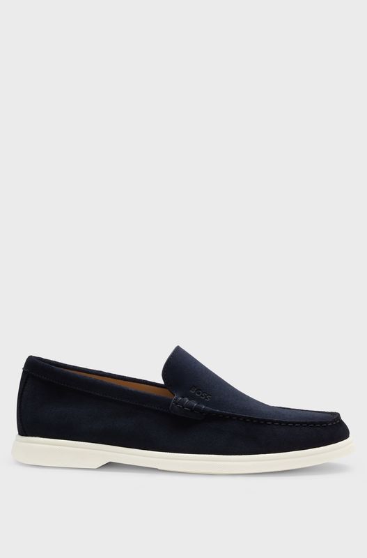 Hugo Boss Loafers van suède  donkerblauw