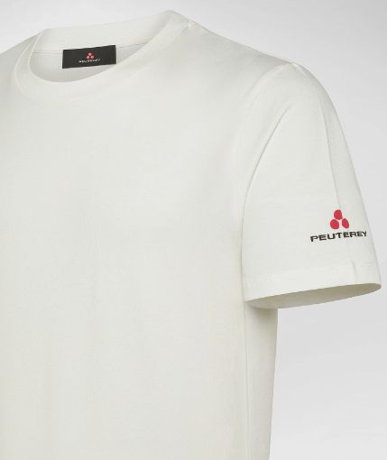Peuterey Stretch cotton t-shirt with printed logo wit