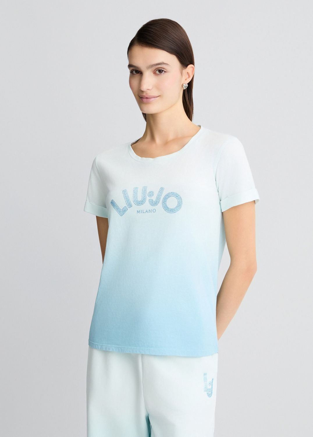 Liu jo T-shirt with logo and gemstones