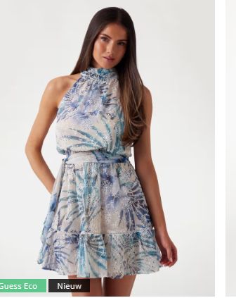 Fit-and-flare chiffonmini-jurk
