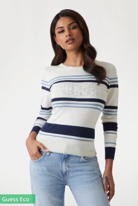 Trui stretch gestreept