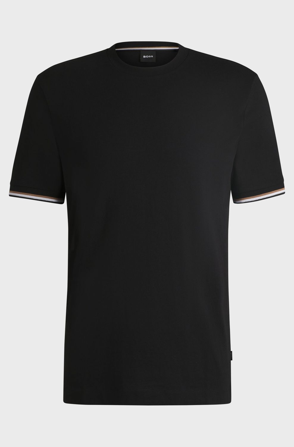 Hugo boss T-shirt van katoenen jersey met kenmerkend gestreepte boorden