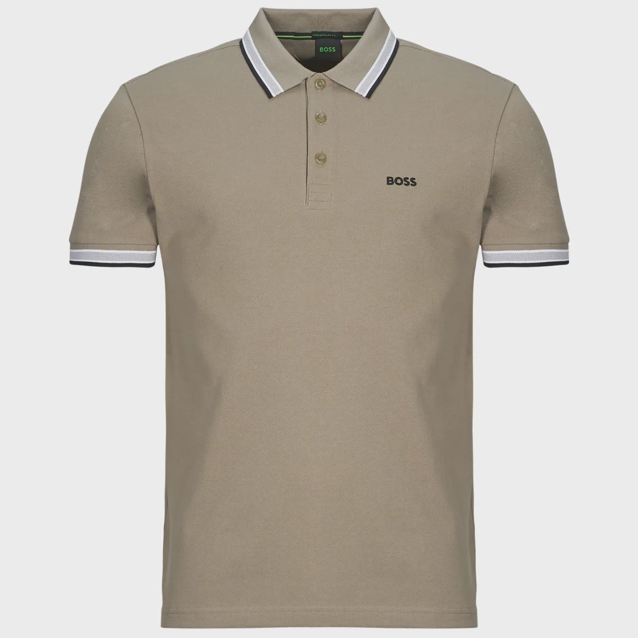 Hugo boss regular fit polo Paddy met contrastbies lightbrown