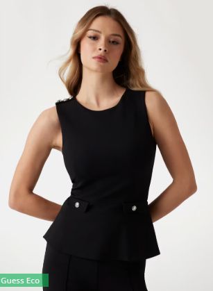 Mouwloze top peplumtaille