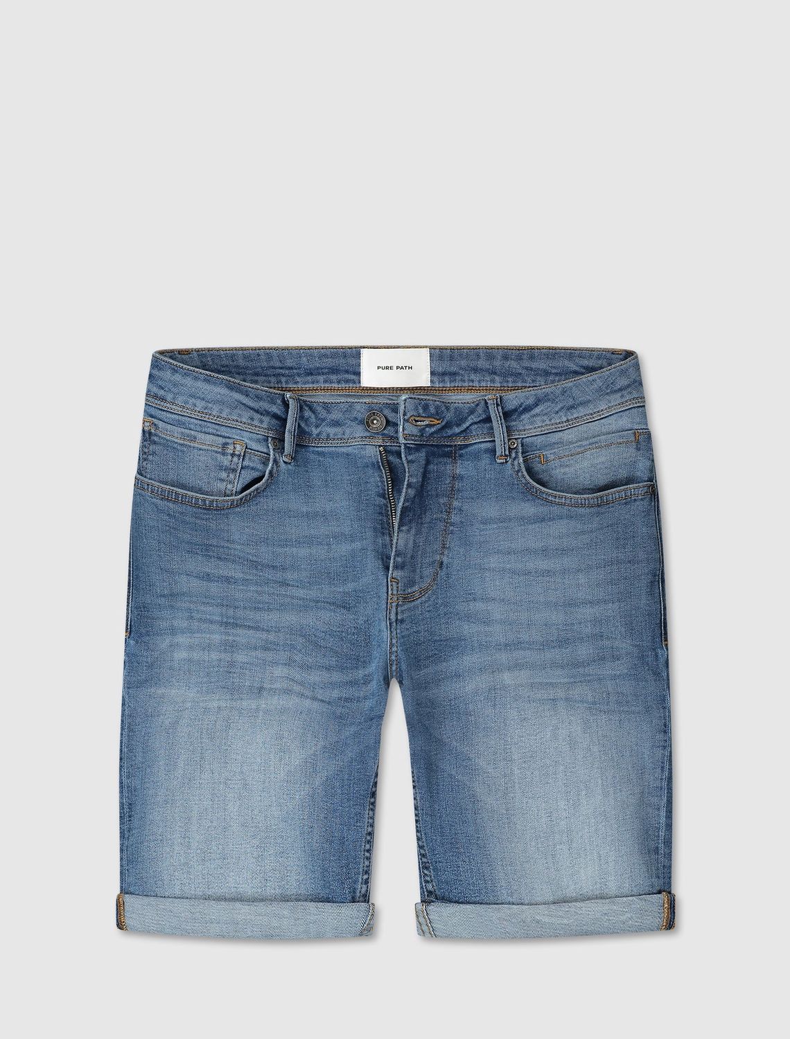 The Steve Skinny Fit Shorts mid blauw
