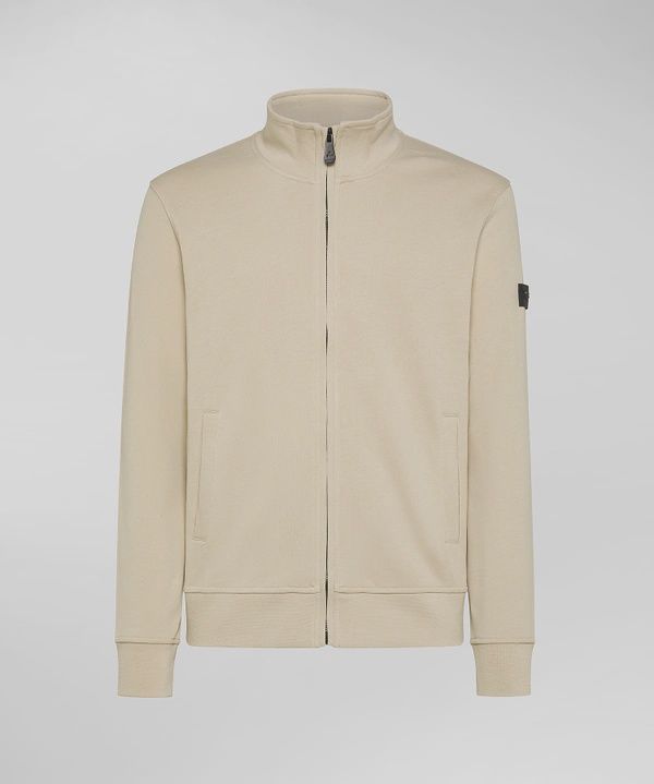 Peuterey Sweatshirt with stand-up collar and full zip beige