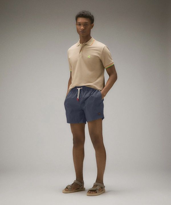 Peuterey Crinkle effect board shorts blauw