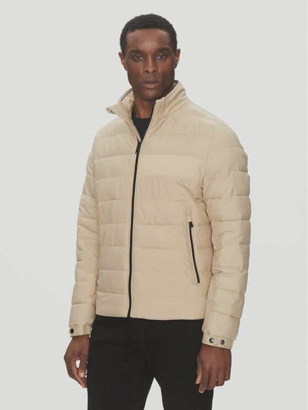 Hugo boss Regular-fit waterafstotende jas met logodetail beige