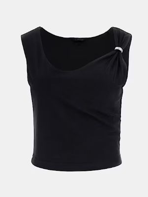 Guess Cropped mouwloze top zwart