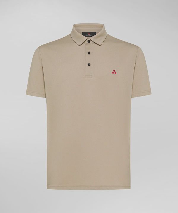 Peuterey Stretch cotton pique polo shirt beige