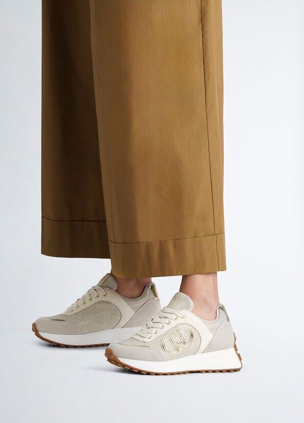 Lurex sneakers goud