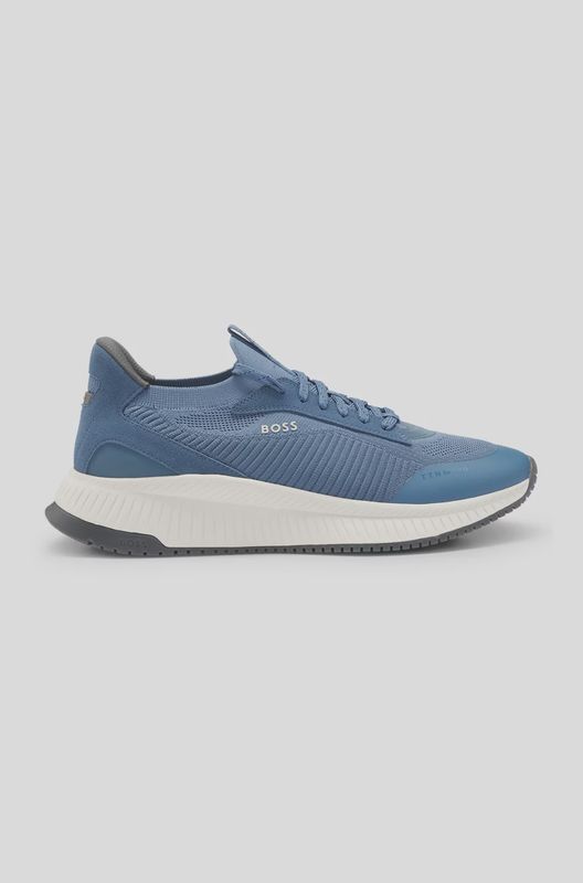 Hugo boss Sneakers met gebreide bovenzijdes blauw