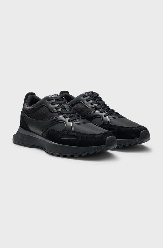 Hugo boss Sneakers van verschillende materialen met mesh en leer