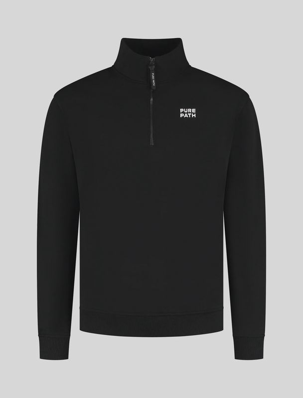 Pure path Halfzip HD Logo Sweater zwart