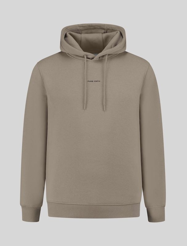 Pure path Essential Logo Hoodie taupe