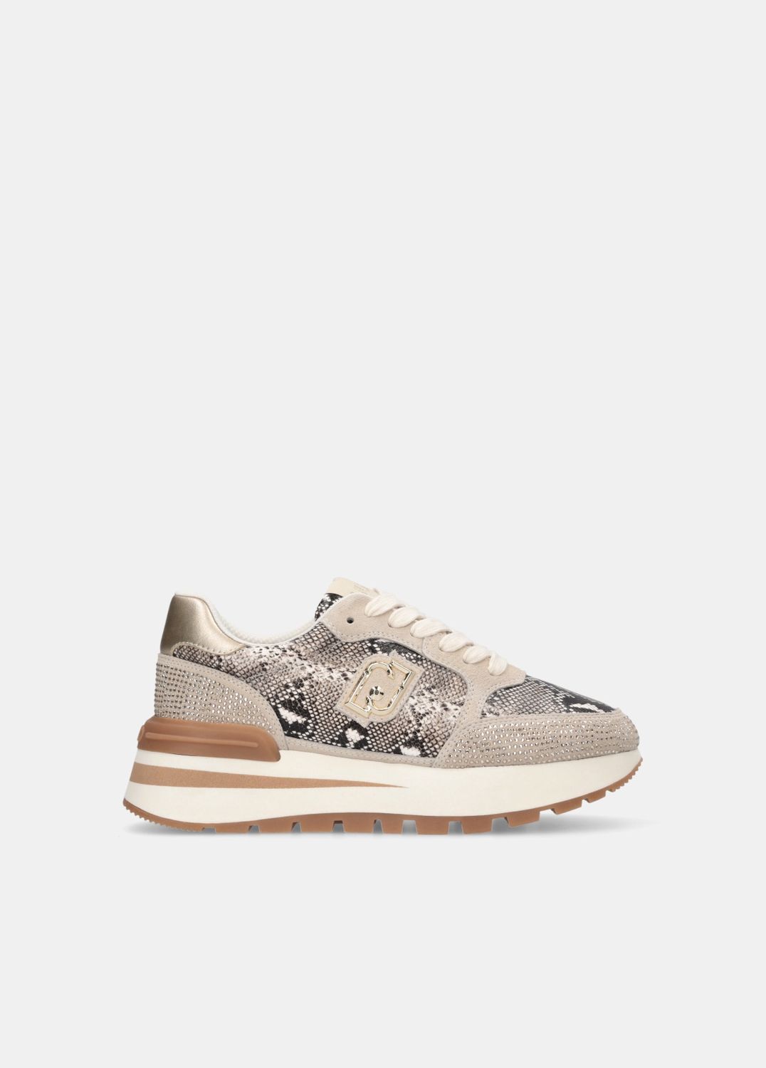 Liu jo Snakeskin-print sneakers with rhinestones