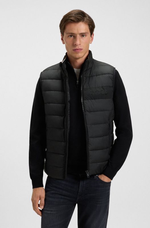 Hugo boss Waterafstotende bodywarmer met ton-sur-ton logo