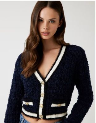 Guess gebreid vest donkerblauw