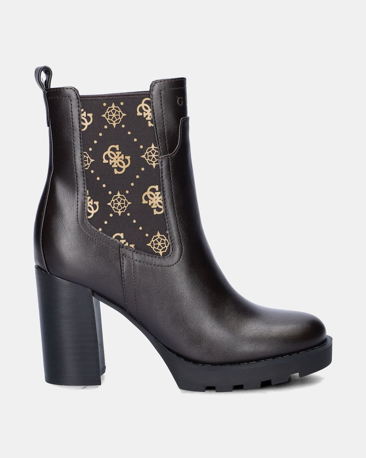 Guess Enkellaarsje Nealle 4G-logo Bruin