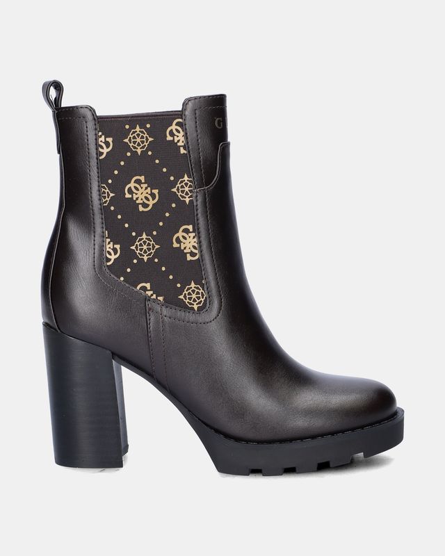 Guess Enkellaarsje Nealle 4G-logo Bruin