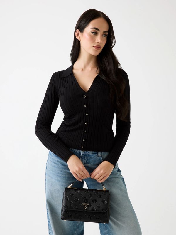 Guess Handtas Tisha 4G-logo peony zwart