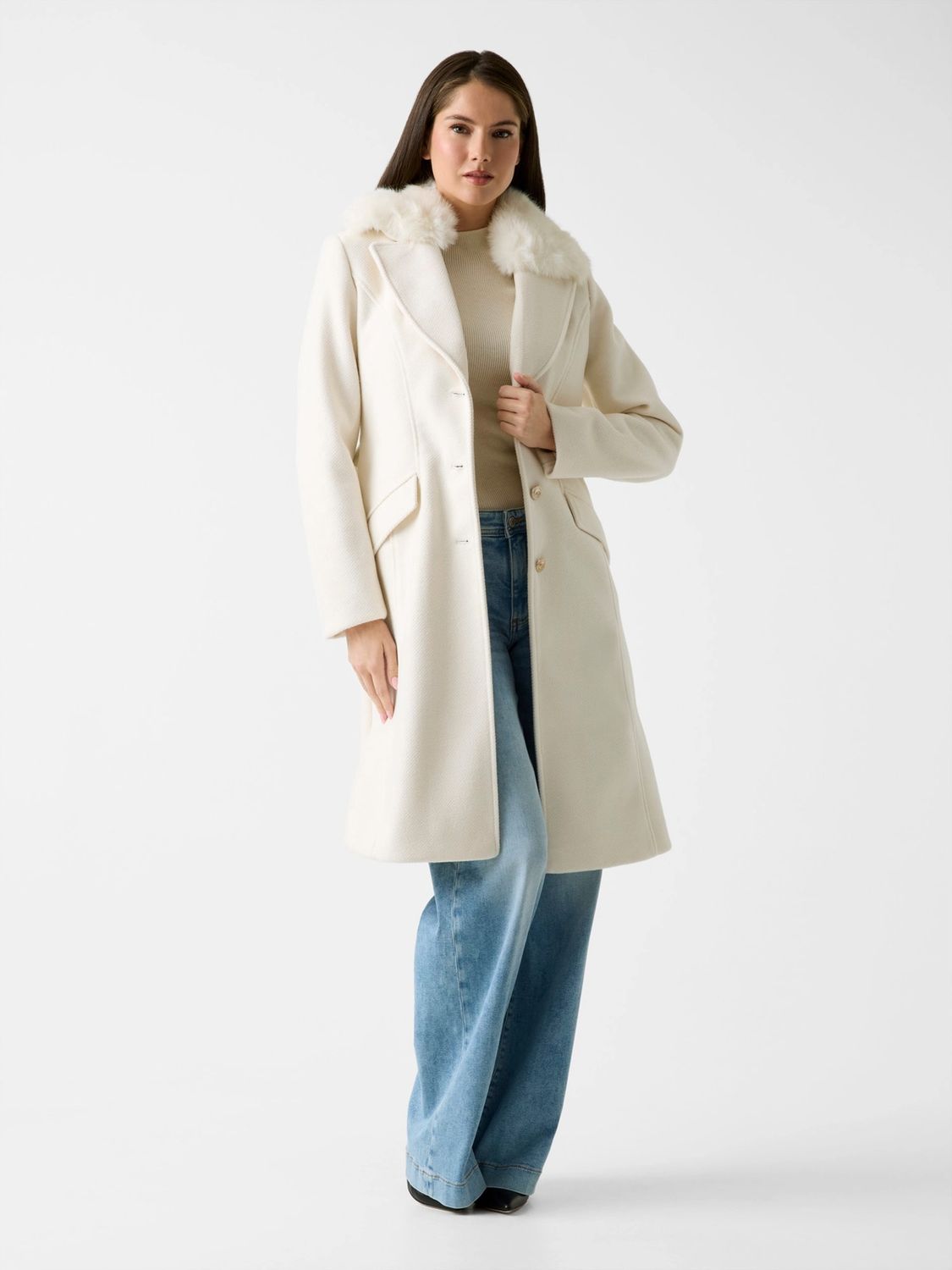 Geuss Jas met riem van wolmix