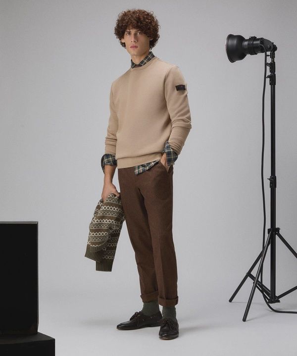 Peuterey Fleece cotton sweatshirt Sesame