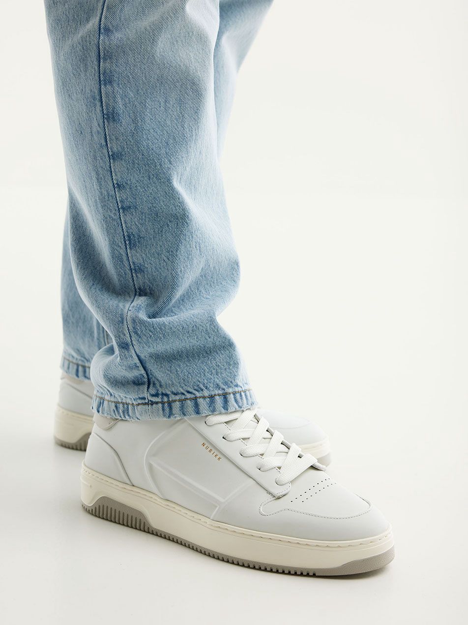 Nubikk Basket Cole Wit Leren Sneakers voor Heren