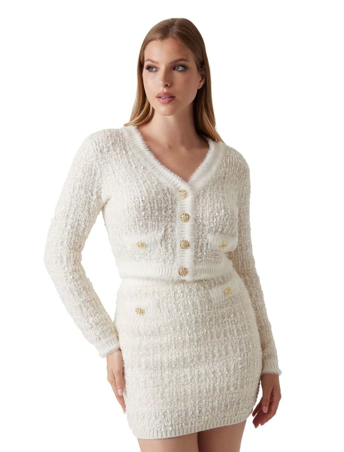 Guess gebreide witte vest