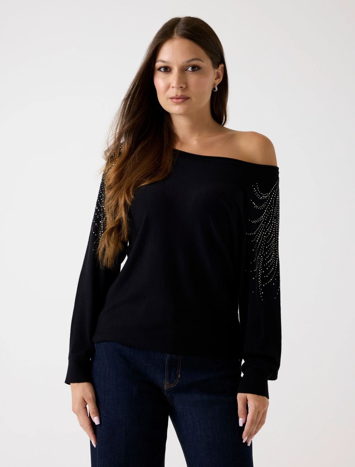 Guess Trui met boothals met stras