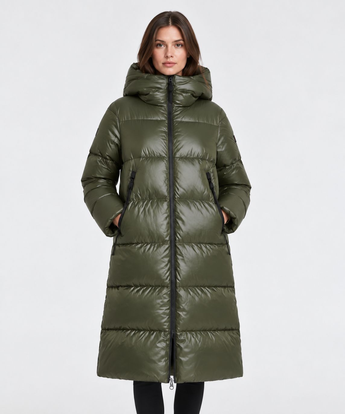 Peuterey  Long shiny Donsjas Groen