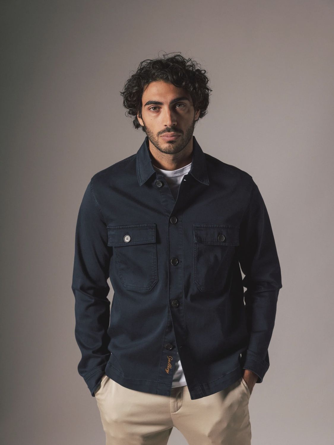 Mos mosh MMGMatteo Soft Overshirt navy