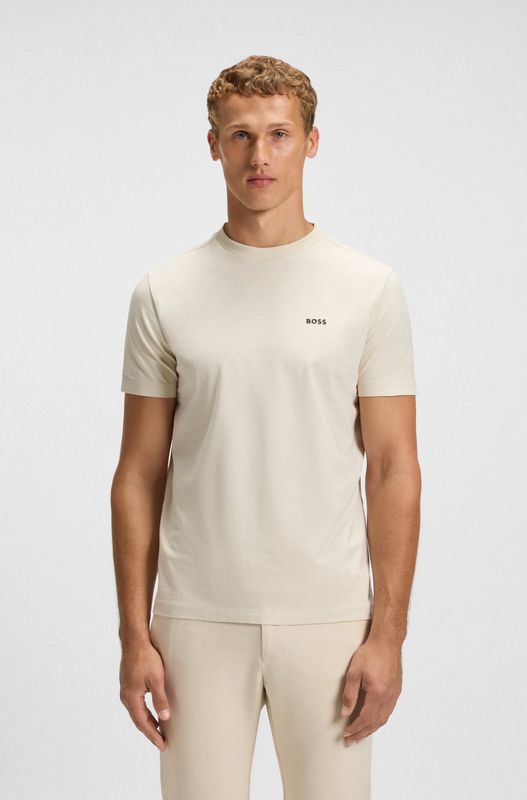 Hugo boss T-shirt van stretchkatoen met logodetail