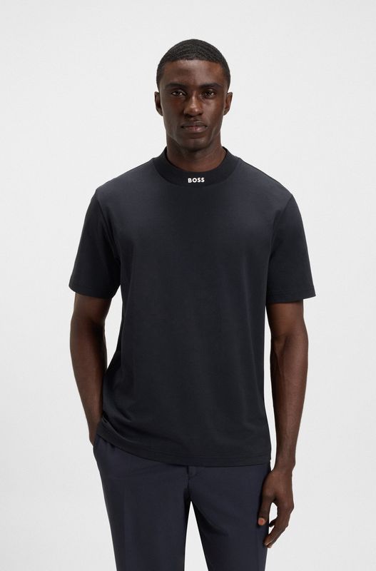 Hugo boss Relaxed-fit T-shirt van stretchkatoen met logokraag