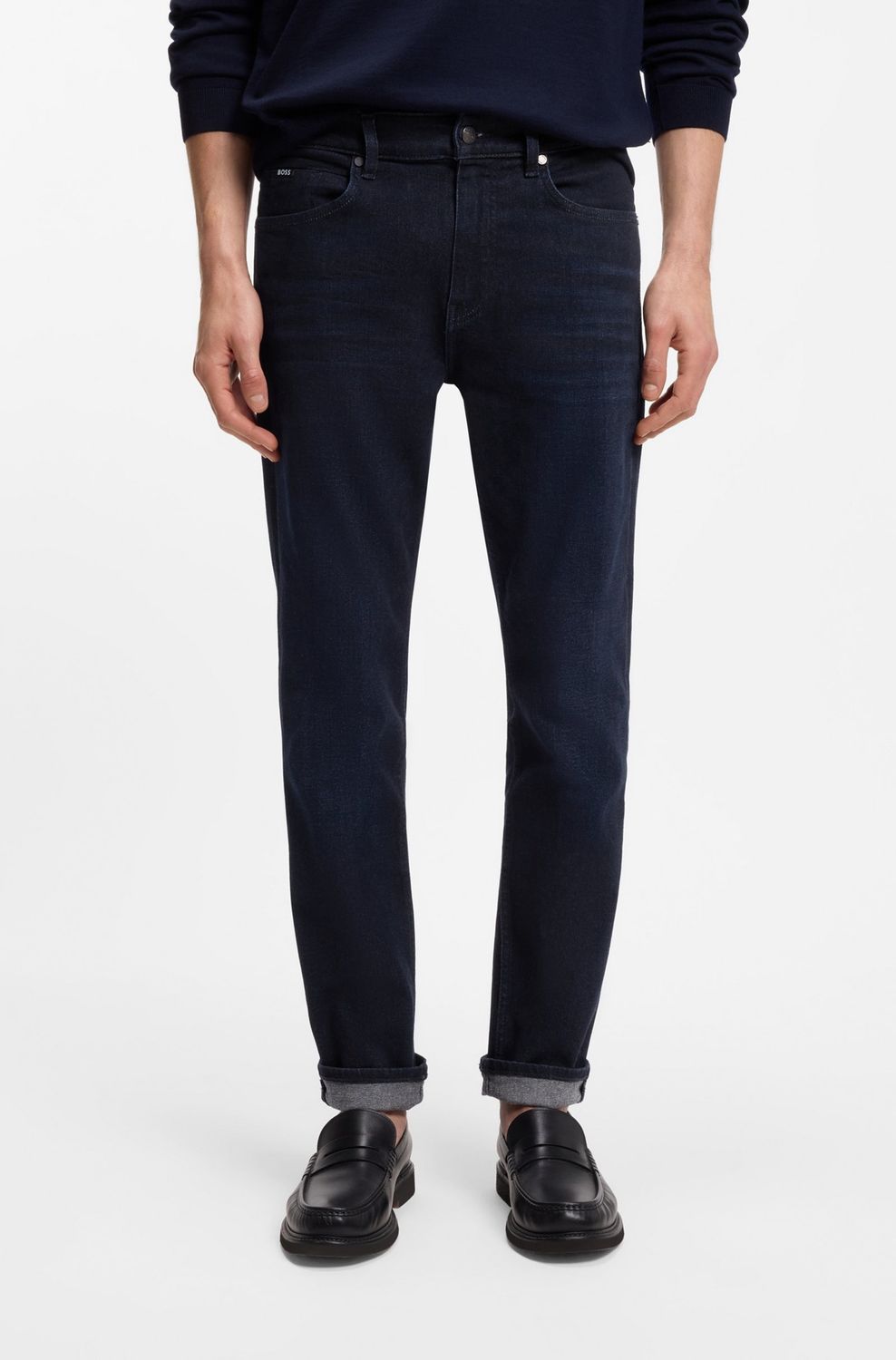 Hugo Boss Slim-fit Delaware-jeans van donkerblauw denim