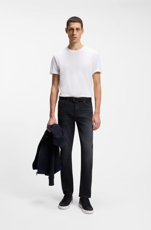 Hugo Boss Delaware Slim-fit jeans van superzacht zwart Italiaans denim
